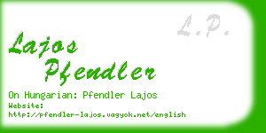 lajos pfendler business card